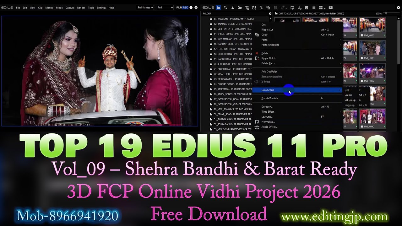 TOP 19 EDIUS 11 Pro 3D FCP Online Vidhi Project 2026