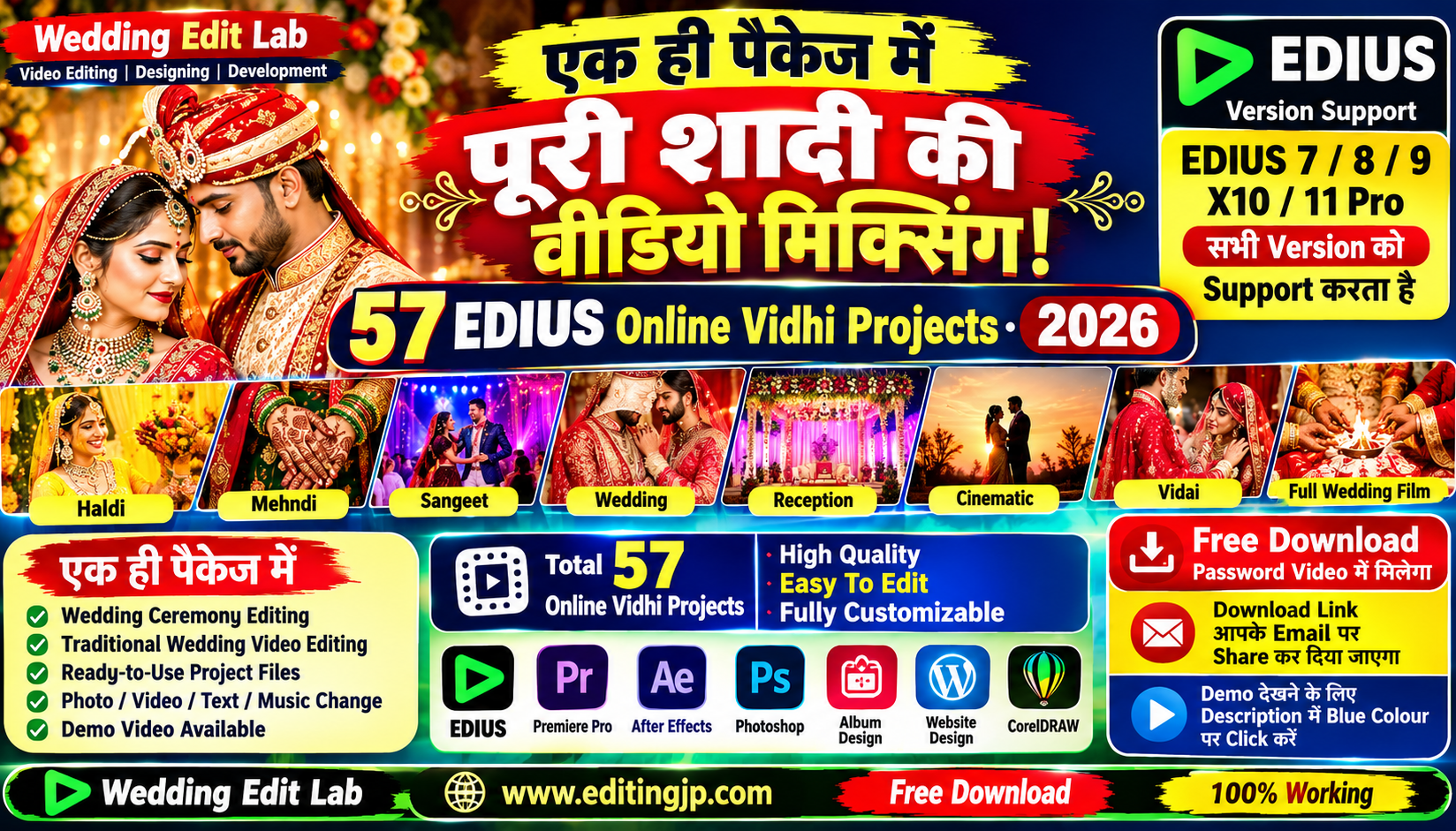 Free 57 EDIUS Online Vidhi Project 2026 – Wedding Edit Lab